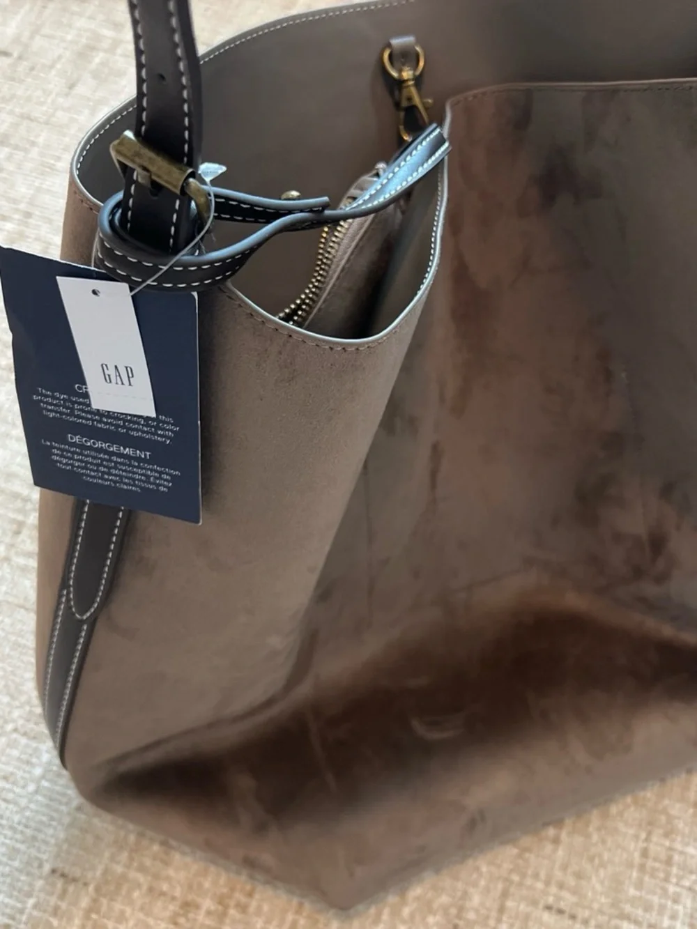 Gap Brown vegan leather shoulder bag with a boho vibe